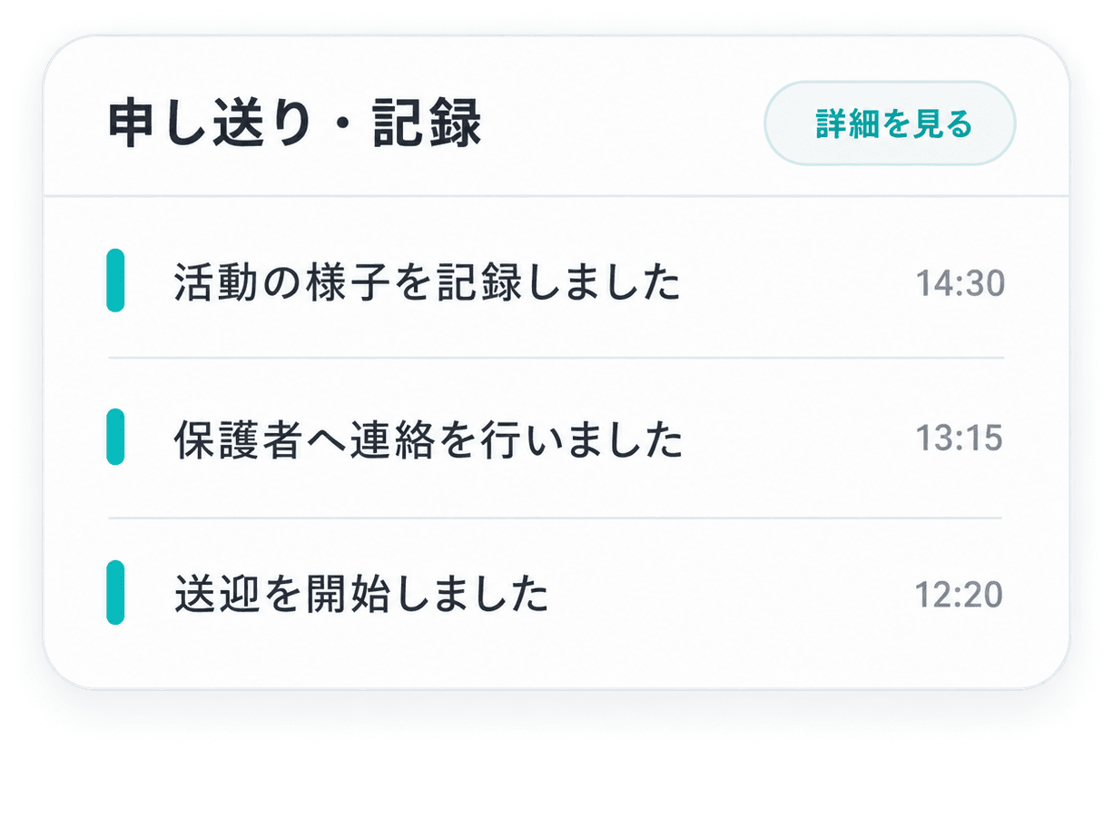 申し送り・記録の一覧
